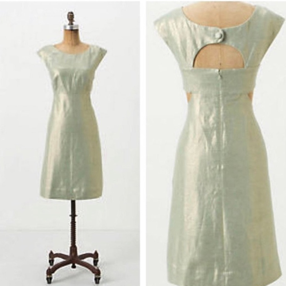NWOT Anthropologie Mentha Mint Green Cutout Dress size 2